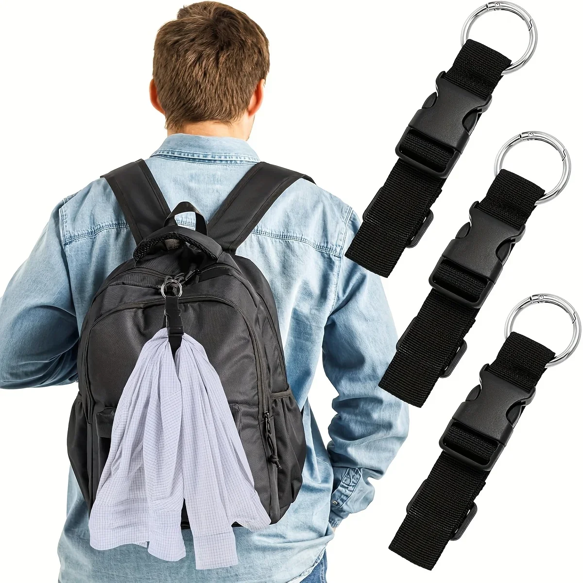 Travel Luggage Fixed Strap Backpack External Strap Portable Strap With Release Buckle Add-A-Bag Luggage Strap Belt Jacket Holder