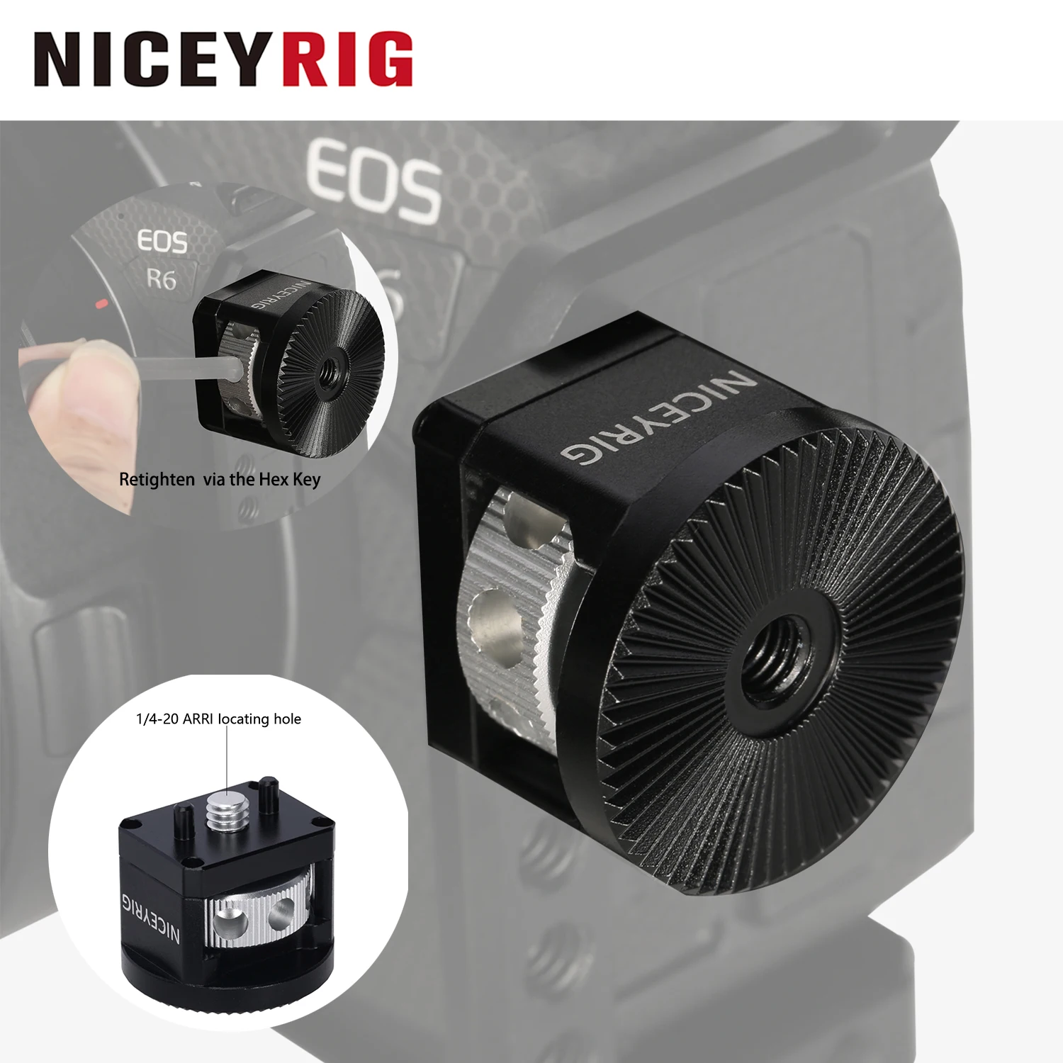 

NICEYRIG Arri Rosette Mount Adapter with 1/4’’ Locating Screw for ARRI Rosette Handles and Extension Accessories