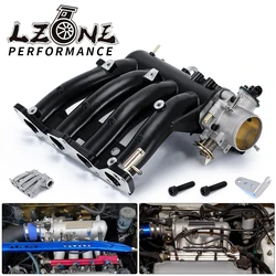 LZONE - Aluminum D15 D16 D-SERIES Intake Manifold With 70mm Throttle Body And TPS For 1988-2000 HONDA CIVIC CRX DEL SOL