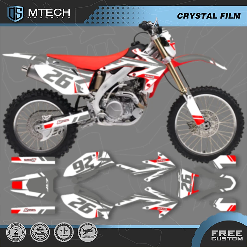 

DSMTECH Custom Motorcycle Graphics Background Decals Stickers Kits for HONDA CRF450X 2005 2006 2007 CRF 450X 2008-18 010
