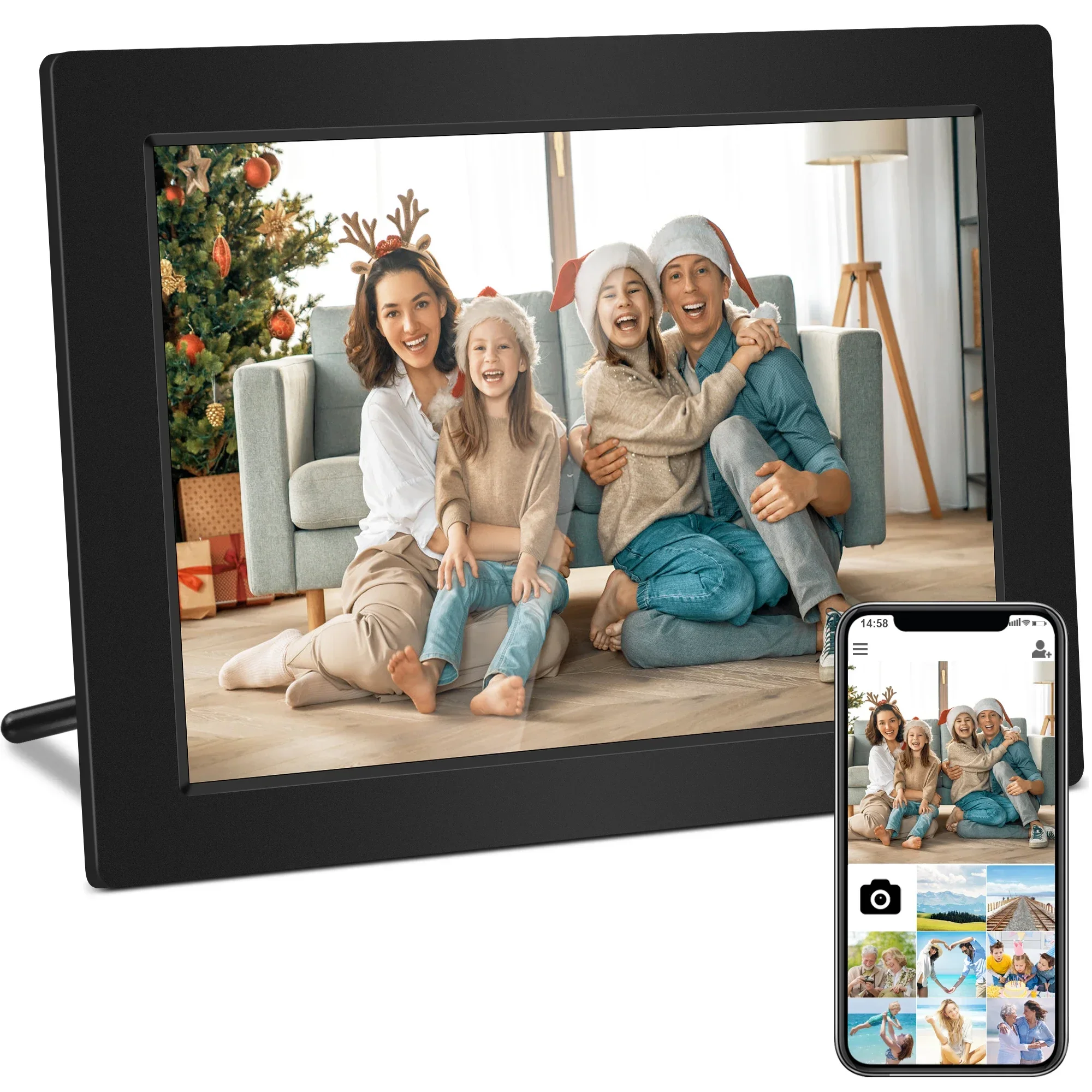 

10 inch WiFi Cloud Digital Picture Frame Photos from Anywhere Touch Screen Display Digital Photo Frame with 32GB Gift for Family