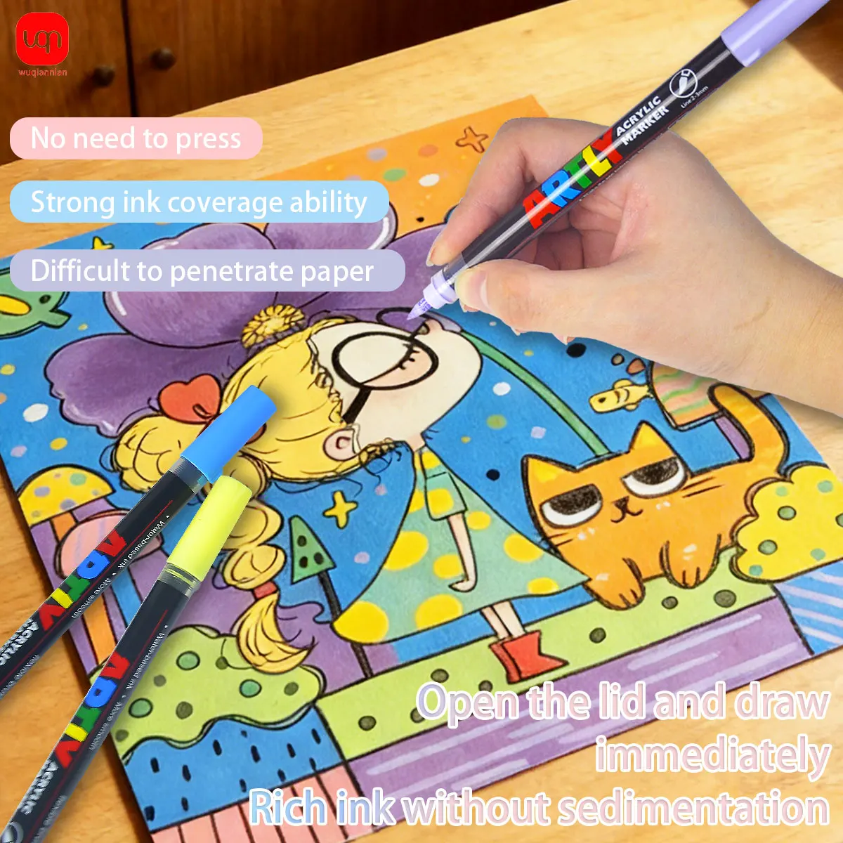 

Маркеры WQN-40/80/160 шт., разноцветные, удобные для письма, быстросохнущие, долговечные, устойчивые к выцветанию, для детского рисования и творчества