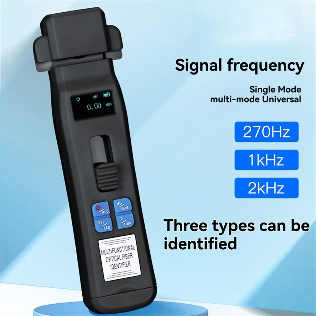 *ONE DAY Black AUA-C607 Rechargeable Optical Fiber Identifier + OPM + VFL + LED Light Fiber Optic Cable Tester FTTH Tool