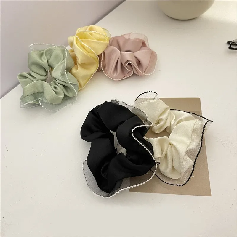 

Woman With Braided Hair Ballet Style Bow Large Intestine Hair Circle Meatball Hair Rope Headdress Cheveux Accessoire