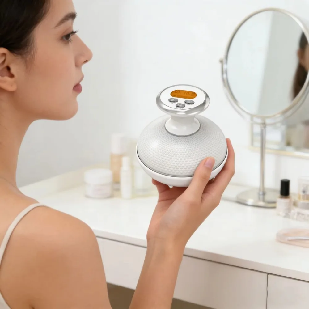 Neck-Specific Smart Skincare Massager Dual-Mode Ultrasonic Warm Sensation + Deep Relaxation   for Home Salon