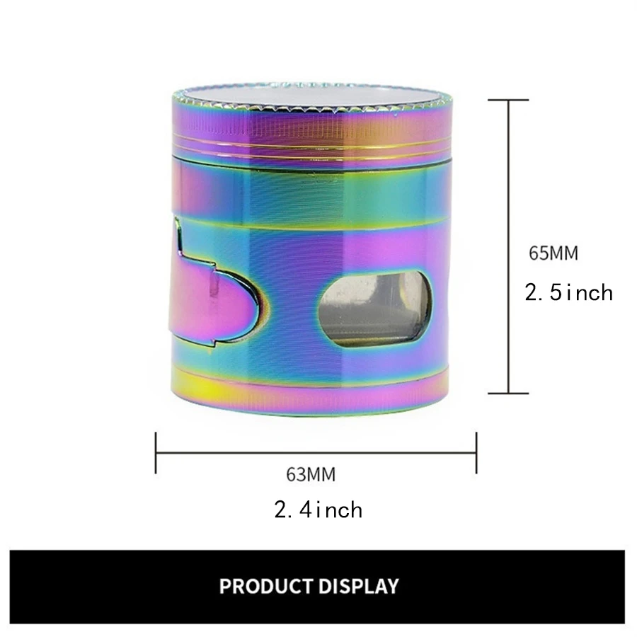 Large Tobacco Accessories Grinder Rainbow Color Beautiful Gift