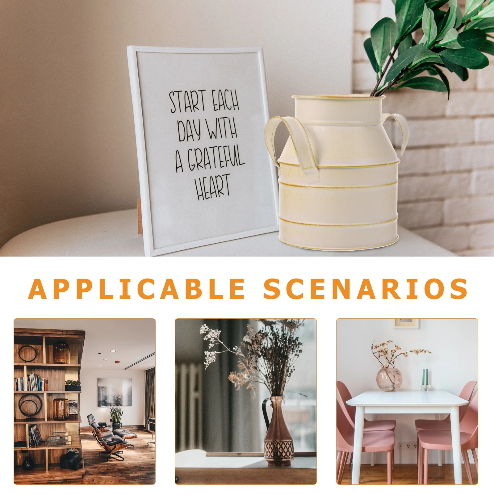 

Bucket Vintage Home Home Planter Decor Vase For Flower Arrangement Metal Floral Flower Planter Container