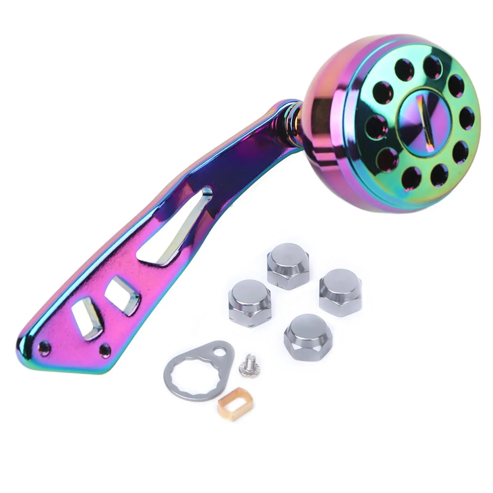 

Colorful Aluminum Alloy Fishing Reel Handle & Rocker Arm Set - Power Knob Modification Kit for Angling Accessories