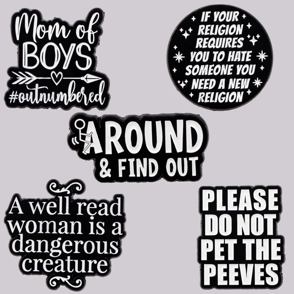 Mom of Boys Enamel Pin Cartoon Brooch Pines Lapel Pins Quotes Badge on Backpack Clothing Accessories Novelty Jewelry Fun Gift