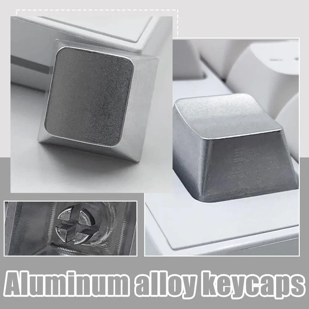 1 قطعة سبائك الألومنيوم شفافة Keycap المواد لوحة المفاتيح الميكانيكية المعدنية مخصصة خفيفة الوزن غير يتلاشى محفورة رمح الجسم