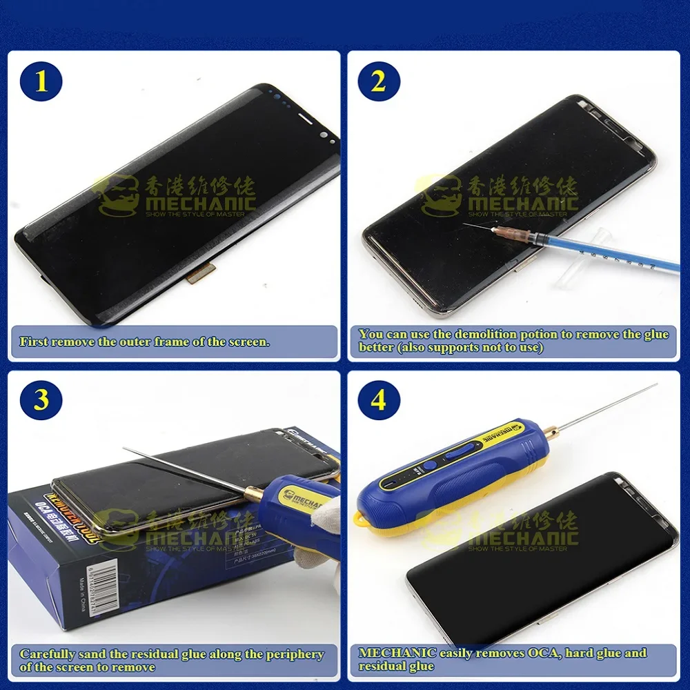 MECHANIC iR10 Pro 6in1 OCA Phone LCD Screen Degumming Speed Regulation Electric Glue Remove Pen Tool Grinder Rubber Separator