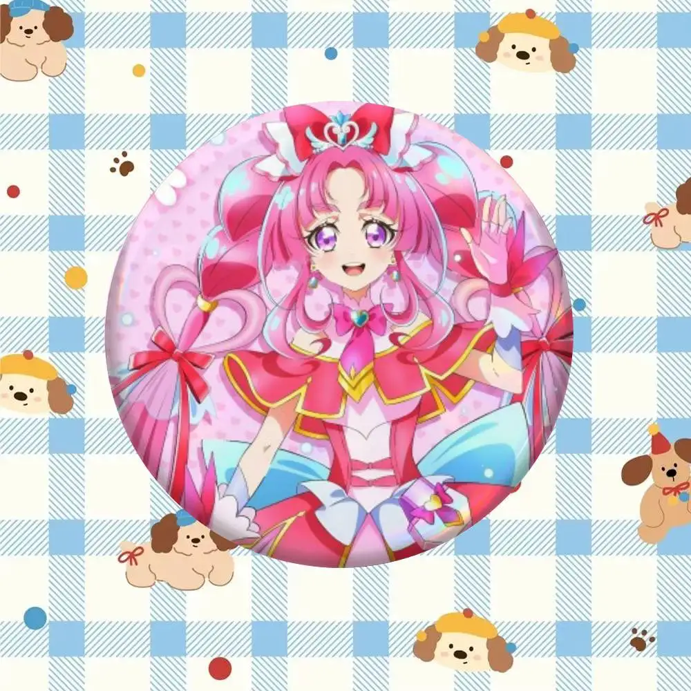 Mystique Cure Meitantei Precure Anime Badge Tinplate Meme Round Brooch for Hat Bag Creative Lapel Jewelry Accessories Gifts