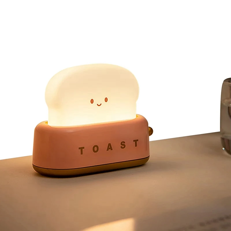 TKOH-Toast Luce notturna Tostapane Luce da tavolo Luce notturna per bambini Lampada da comodino per camera da letto carina