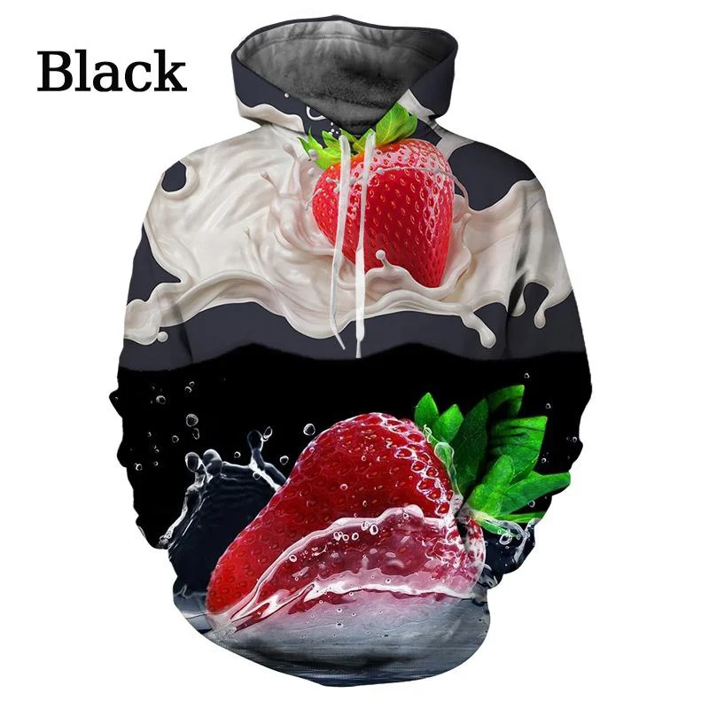 Latest Cute Fashion Food Fun Art 3D Printing Daily Commuter Comfortable Hoodie