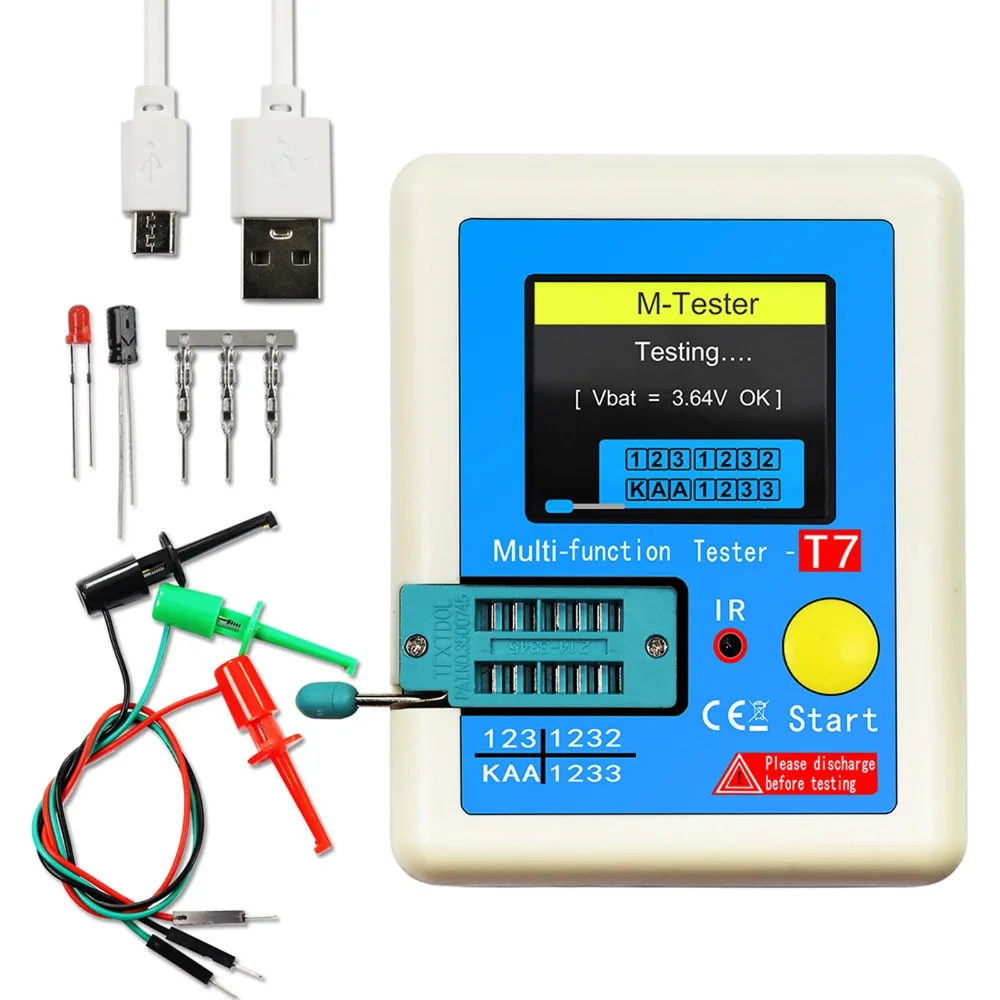 Full Color Graphic Display Transistor Tester Multifunction TFT Display Multifunction Tester Resistor Testing Diode Testing