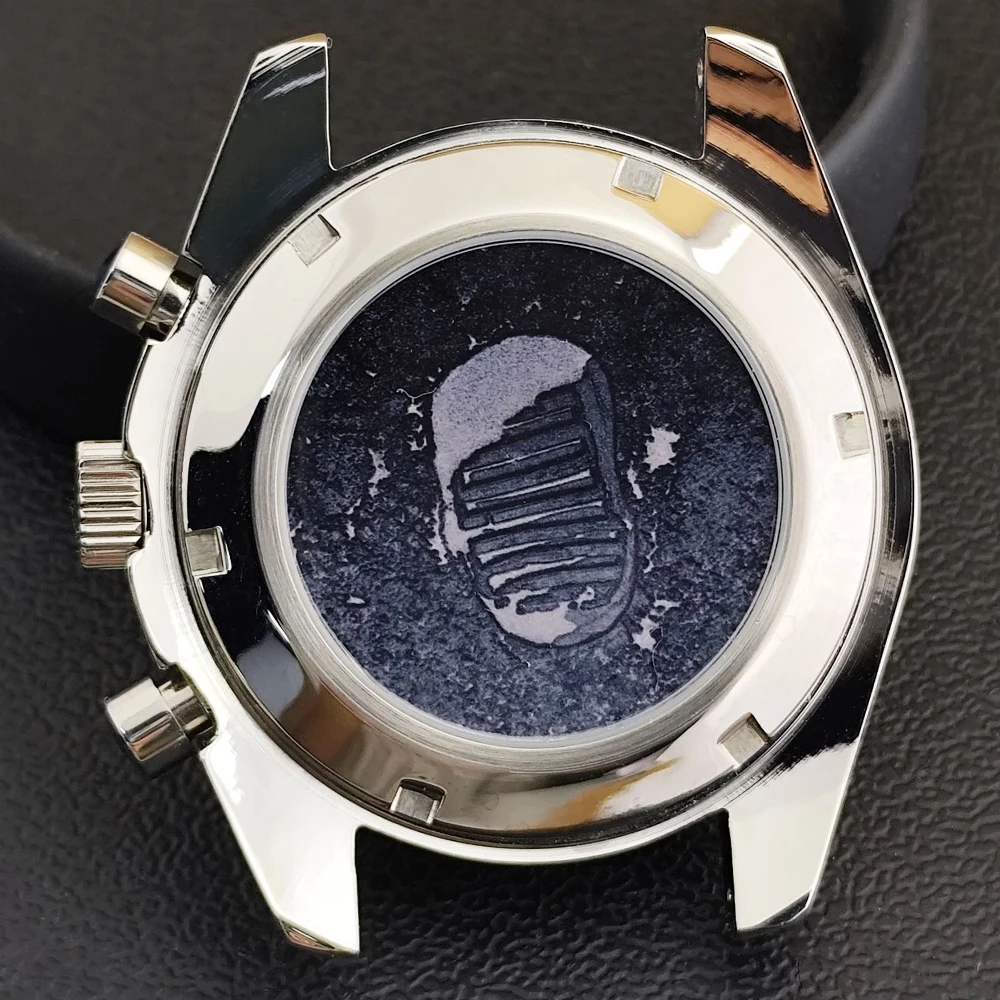 New 39.7mm Watch Stainless Steel Moon Back Cover Case FIT VK63 Movement Case Watch Accessories Suitable for 20mm Strap Watch Box image 5