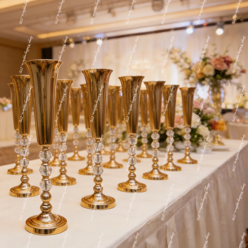 5/6/810pcs 60-110cm Silver Floor Vases with Pedestal Base Modern Cylindrical Flower Stands for Wedding Centerpieces & Hotels