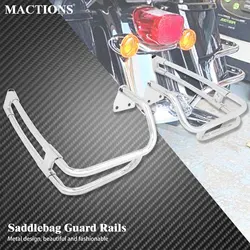 Motorcycle Saddlebag Guard Rear Rails Support Bracket For Harley Touring Road King FLHR Electra Street Glide FLHTK FLTRU 14-Up