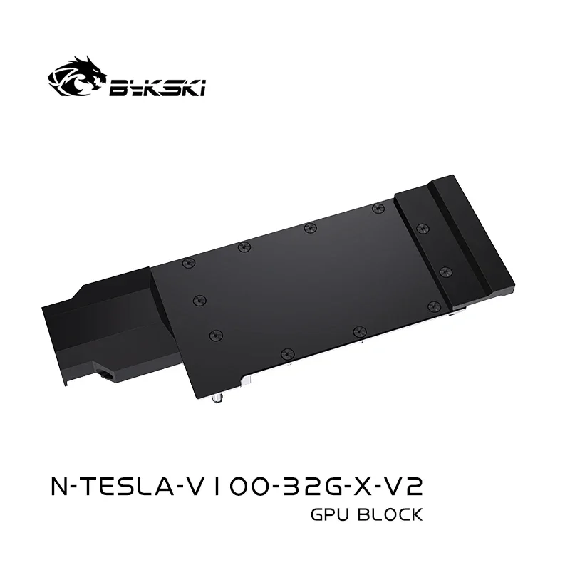 Bykski-Bloco GPU para NVIDIA V100, Metal de cobertura completa, Refrigerador Líquido com Radiador Backplate, 32GB FHL