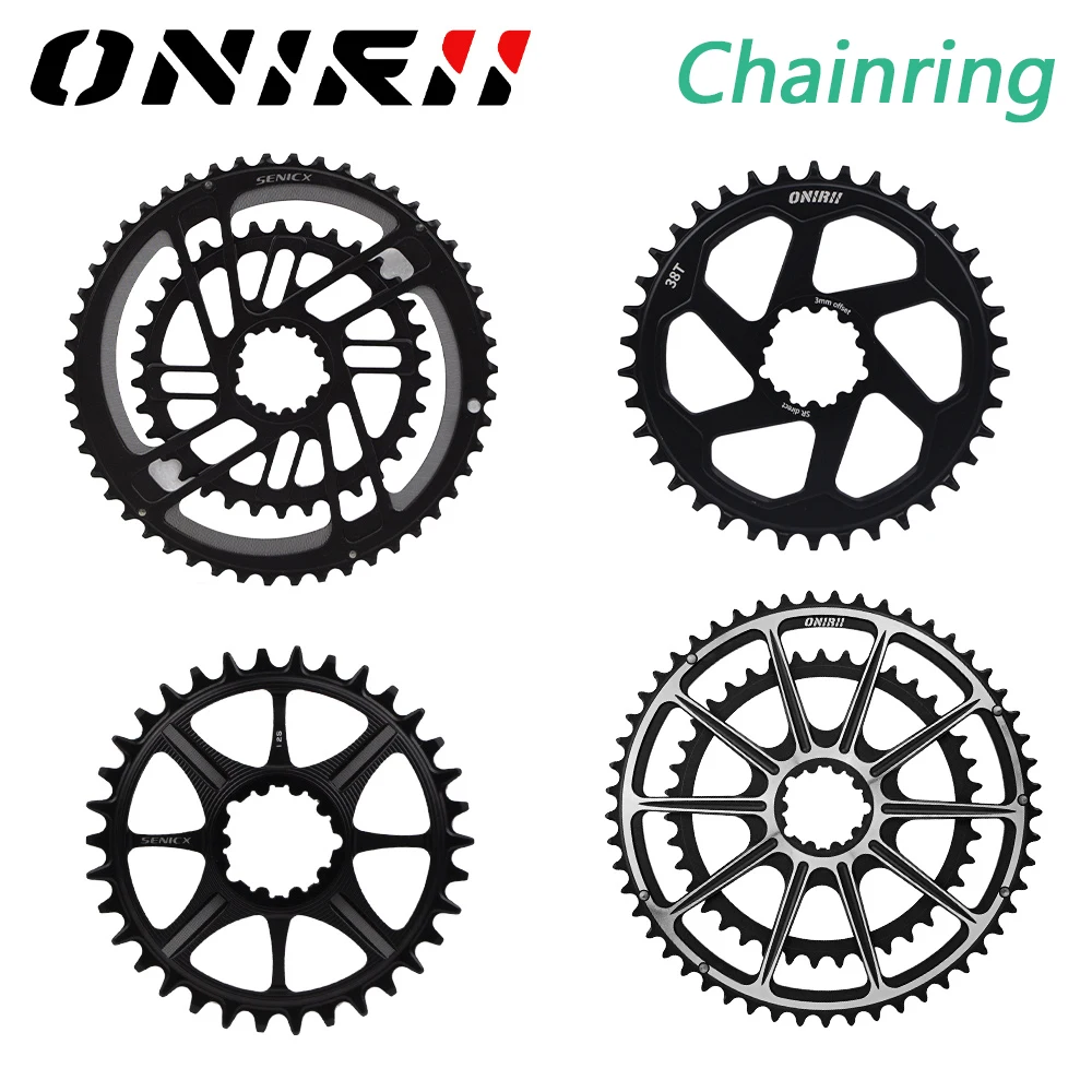 

SENICX Road Gravel Bike MTB Double / Single Chainring GXP Direct Mount Chainring 46-30T 50-34T 52-36T 53-39T 30/34/36/38/40/42T