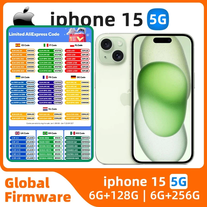 Apple iphone 15 5G 6.1'' 6GB RAM 256GB ROM A16 Bionic Chip iOS 17 All Colours in Good Condition Original used phone