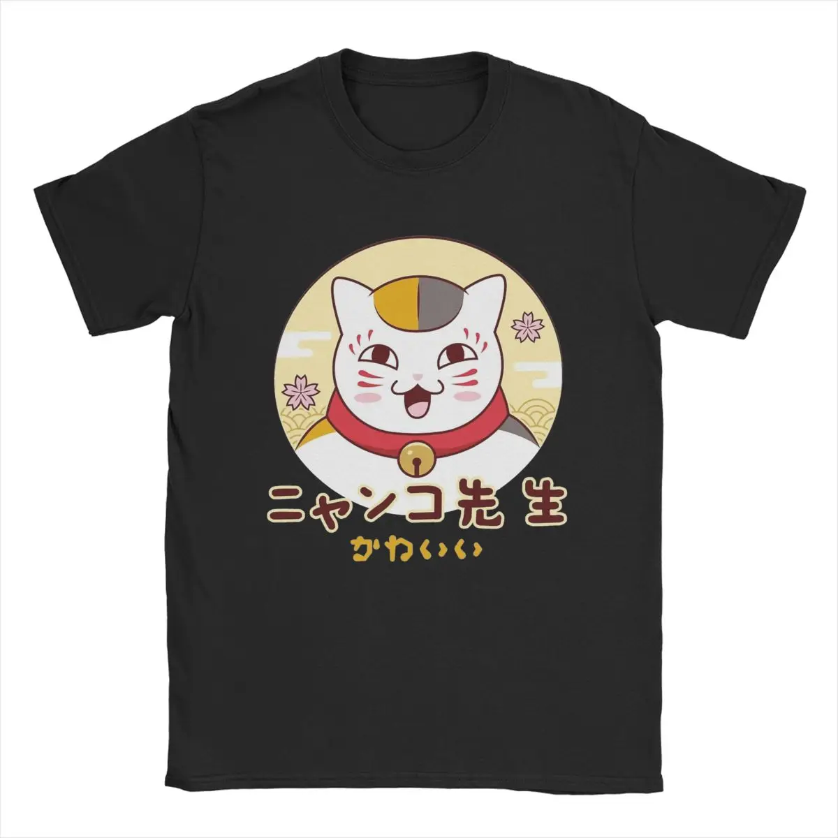 Мужские хлопковые футболки Humor Nyanko Sensei Neko Natsumes с надписью футболки «Друзья», футболки с коротким рукавом в стиле аниме, идея подарка, топы