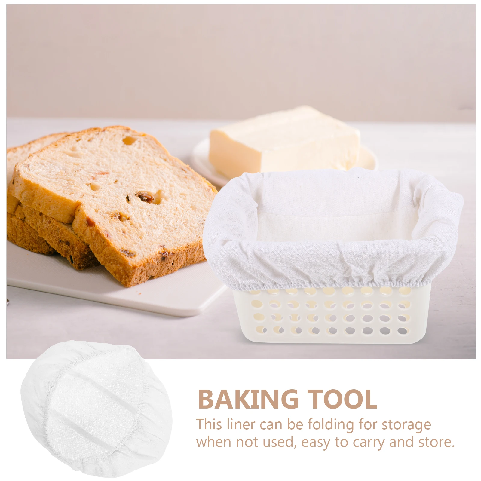 

Round Bread Dough Proofing Basket Cloth Liner Reusable Cotton Supplies Kitchen Utensil Liners For Sourdough Fermentation Stretch