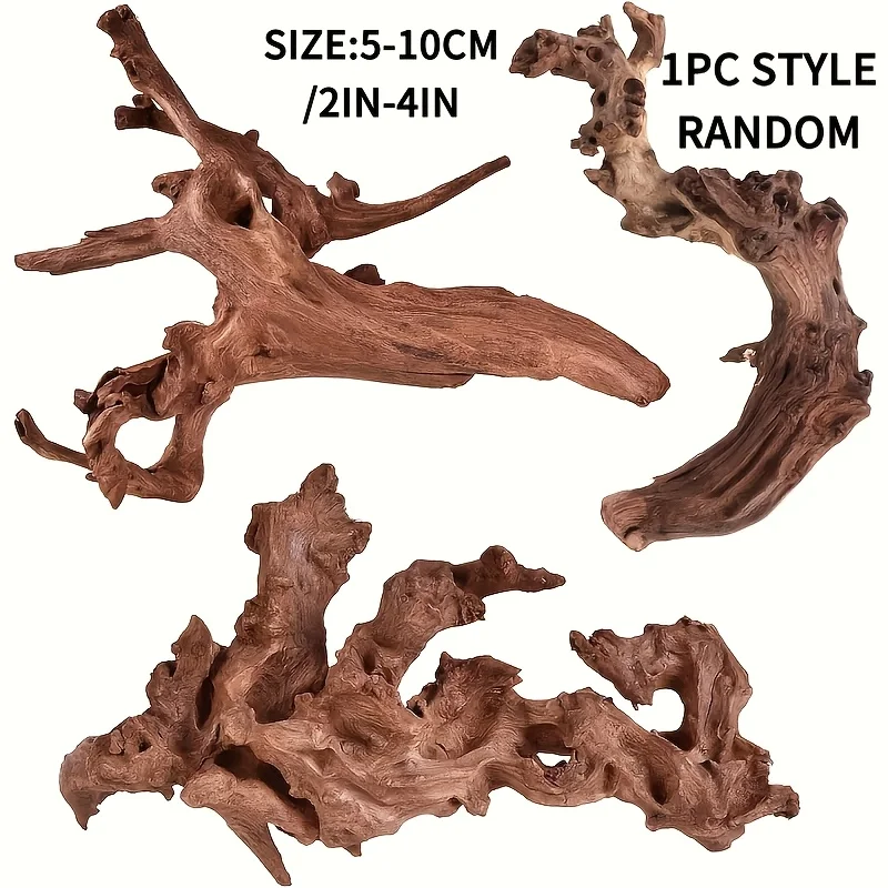 Décoration d'aquarium en bois naturel, 3 pièces, ornements paysagers en bois enfoncé, décorations pour aquarium, différentes formes