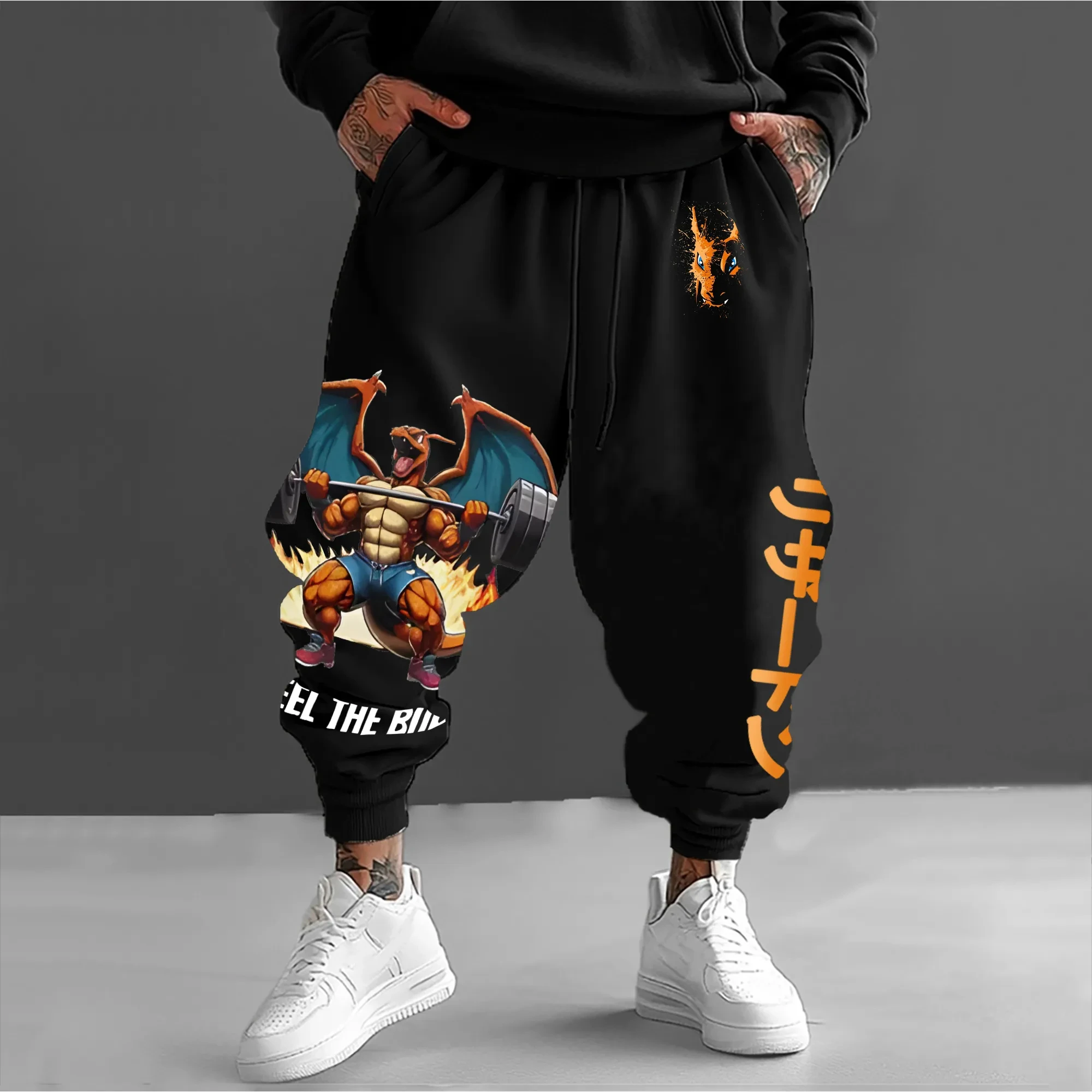 

The Weidong Pokemon Collaboration Sports Pants for Men, Autumn American Running Training, Are Loose-fitting