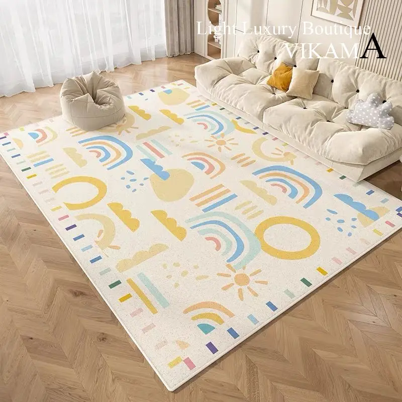 VIKAMA Cartoon Dopamine Carpet Living Room Sofa Coffee Table Mat Children\'s Play Mat Girls Room Decorated With Tatami Floor Mat