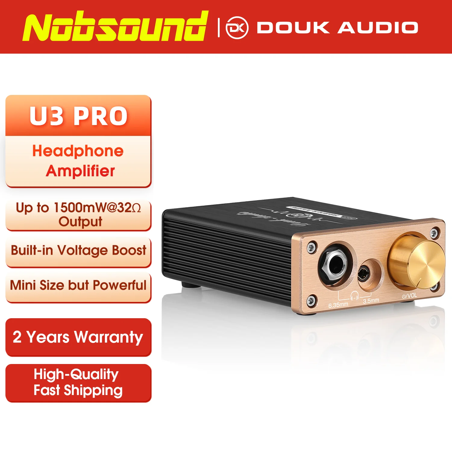 Nobsound U3PRO HiFi Headphone Amplifier Class A Mini Desktop Amp for Headsets DC5V