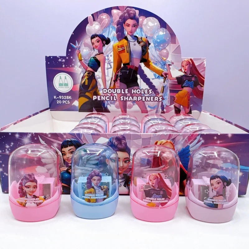 Mystic Girl Group Pen - Compact 3D Mini Sharpener - Student Portable Double-hole Pencil Sharpener