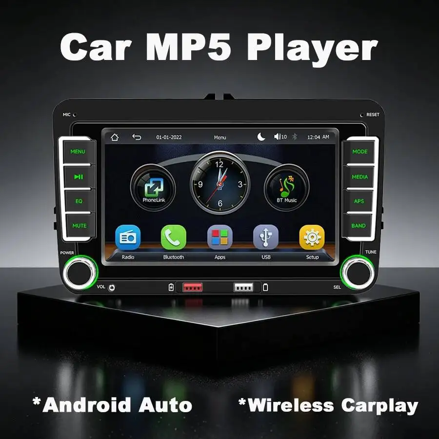 Picture 6: 7 Inch 2 Din Touch Screen Car Radio for Volkswagen Wireless CarPlay Android Auto RDS MP5 Video Multimedia Stereo Player