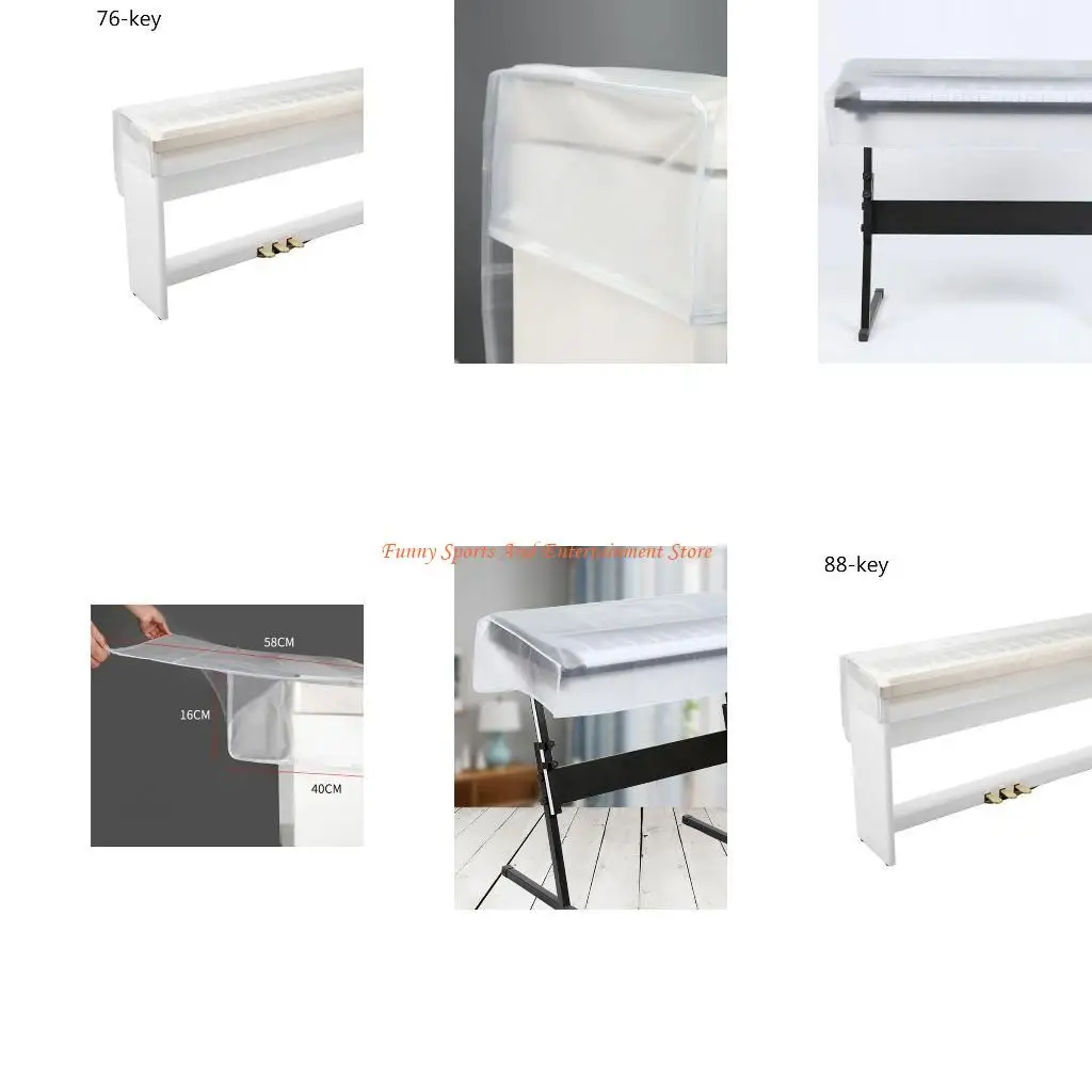 

C4DE Digital Piano keyboard Dust Cover Transparent Frosted Piano Cover 61/76/88 Keys