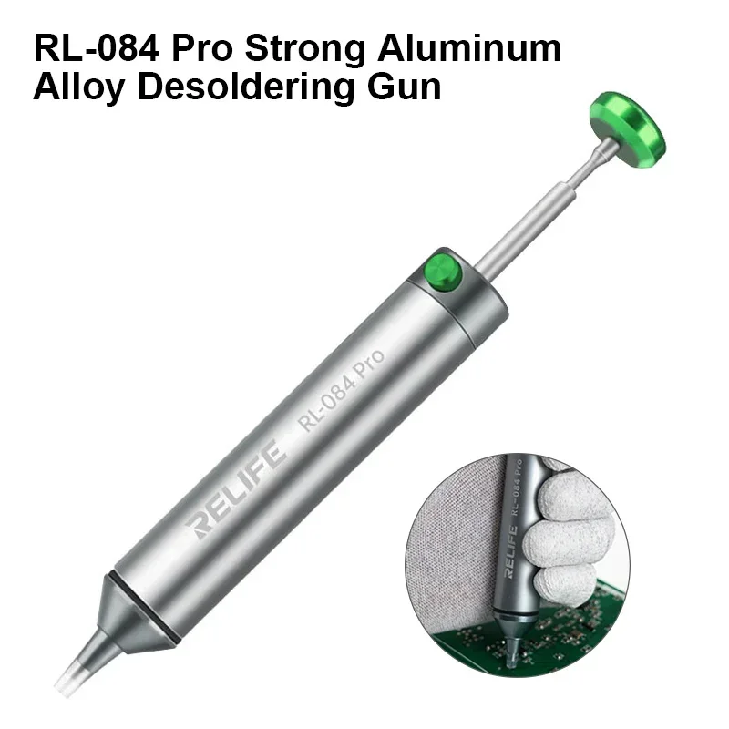 

RELIFE RL-084 Pro Strong Suction Automatic Rebound Desoldering Tool for Circuit Board Repair High Quality Desoldering Sucker