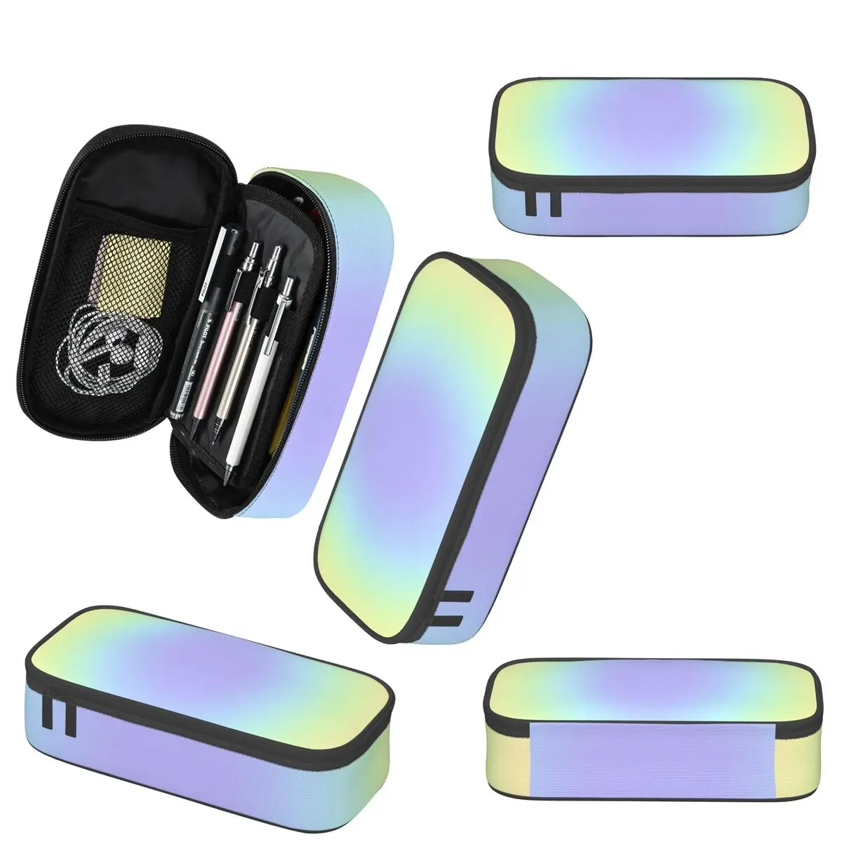 

Пенал-косметичка для ручек и карандашей с градиентом «Радужное сияние» для детей, школьный пенал, сумка для канцелярских принадлежностей, органайзер для ручек