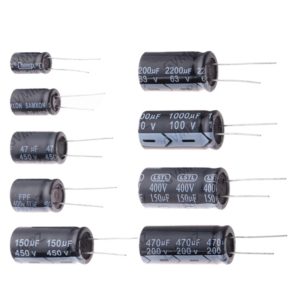 150UF 1000UF Electrolytic Capacitor Set 63V 100V 200V 250V 400V 450V for DIY Circuit Repair 10UF 20UF 100UF 220UF 10UF 20UF view 4