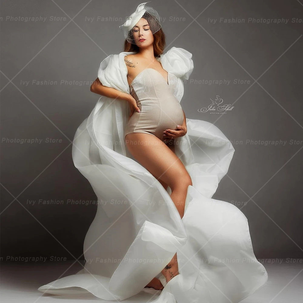 Maternity Photography Props Clothing Pregnant Woman Size Elastic Velvet Bodysuit Open Back Jumpsuit For Pregnant Women