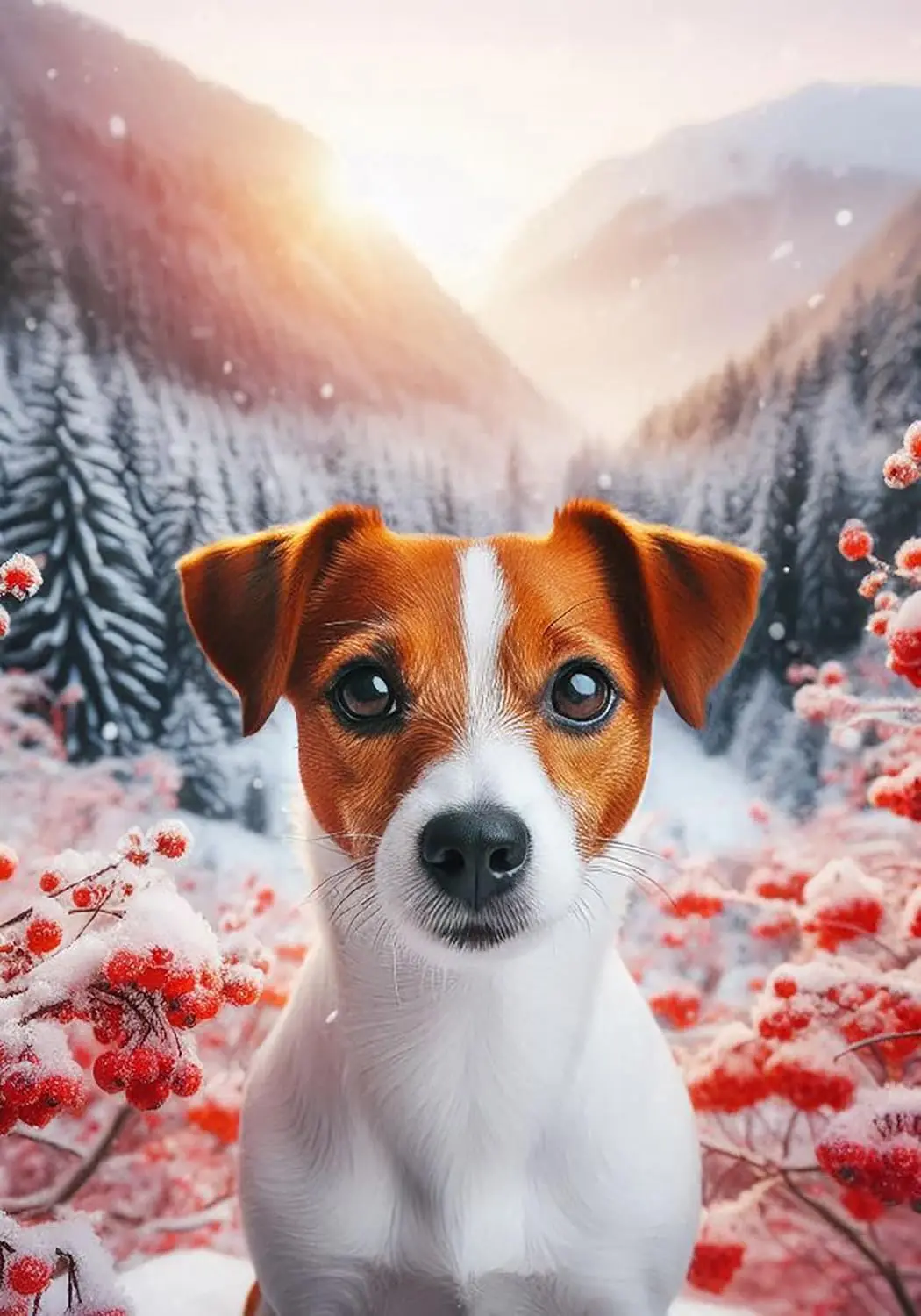 Jack Russell - Best of Breed DCR Winter Berries Garden Flag