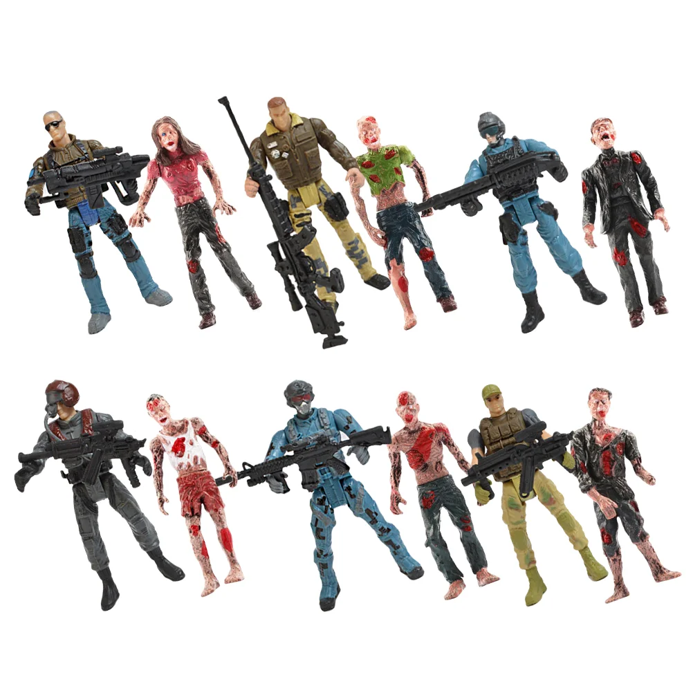 Kids Toys Layout Figures Simulation Soldier Model Figurines Zombie Models Plastic Special Forces Action Mini Zombies Child