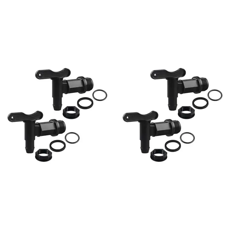 A7THK-4 Set Drum Spigot Faucet Pail Taps With Gasket Plastic Construction Materials NPT Connection For Plastic Gallon Drums