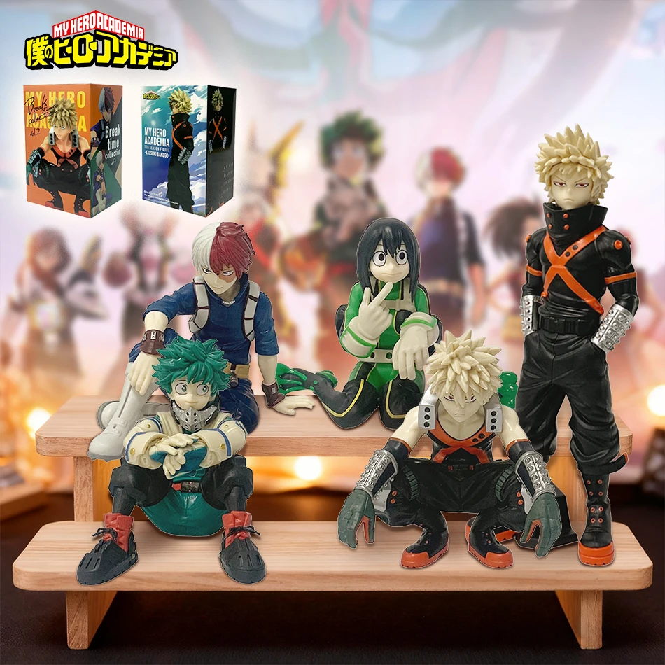 

My Hero Academia Anime Break Time Todoroki Shoto Midoriya Izuku Bakugou Katsuki Tsuyu Asui Коллекция Фигурки Украшения Игрушки