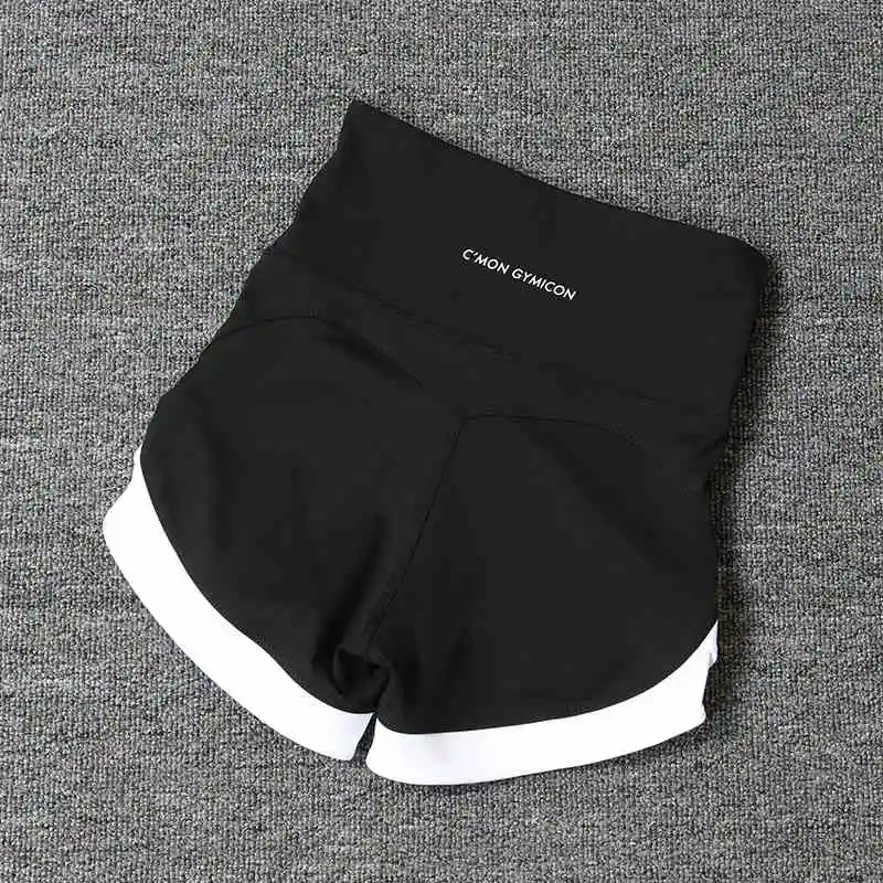 

High-waist Contrast Sports Shorts Women's Fitness Summer Internet Celebrity Buttock Lift Quick-drying Yoga Three-point Pants Pen