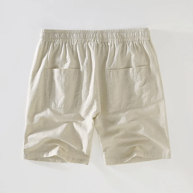 2026 Men Summer Cotton Linen Shorts Loose Straight Short Pants Casual Breathable Retro Shorts for Men Daily Outdoor High Quality