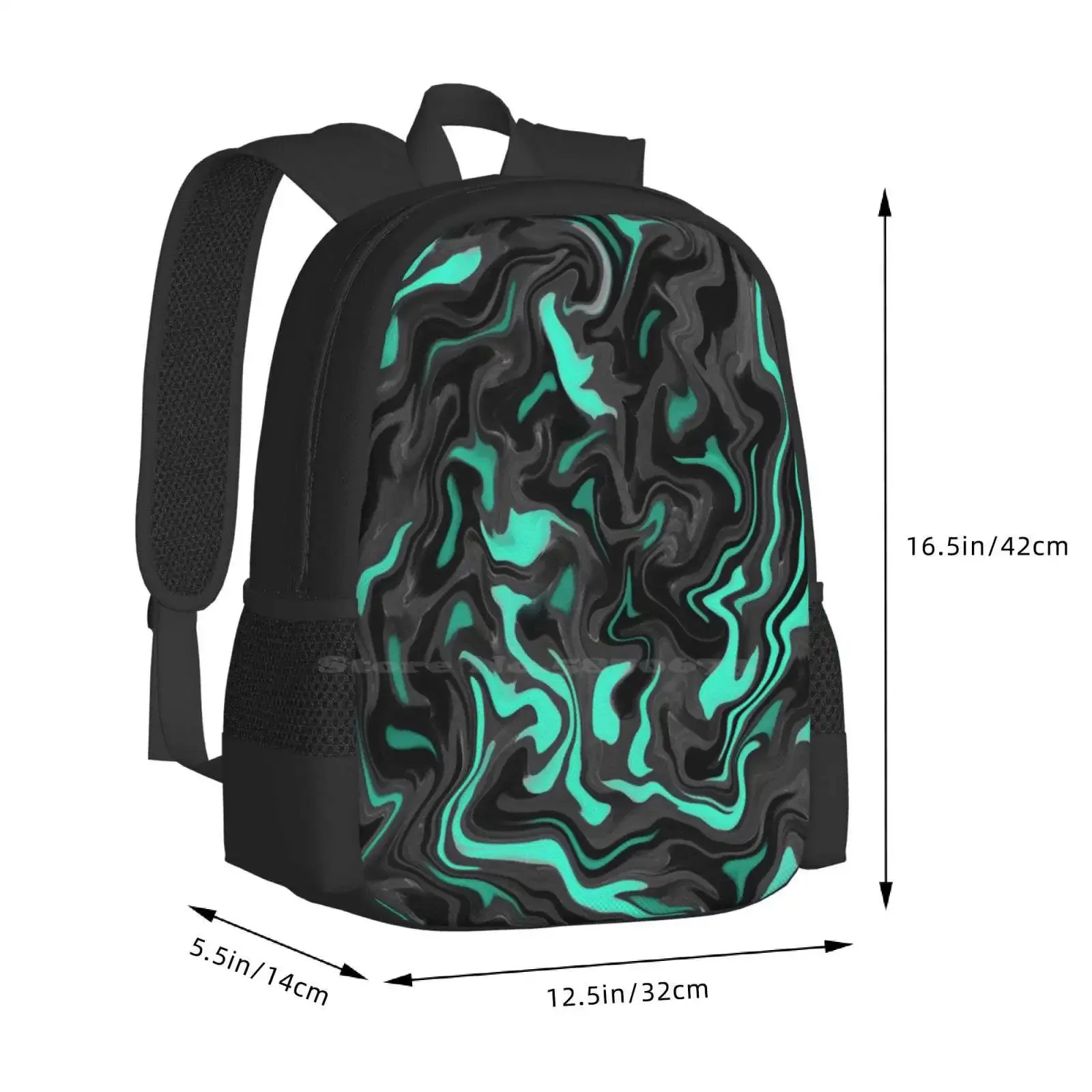 فلويد آرت 6 حقائب مدرسية للمراهقات حقائب سفر للكمبيوتر المحمول سائل صب دوامة #3