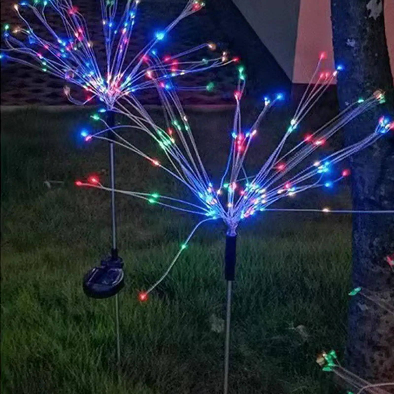 ソーラーガーデンライト-屋外用-2個セット-8モード-防水-led-カラフル-ソーラー屋外スタックライト-庭、中庭、パティオ用
