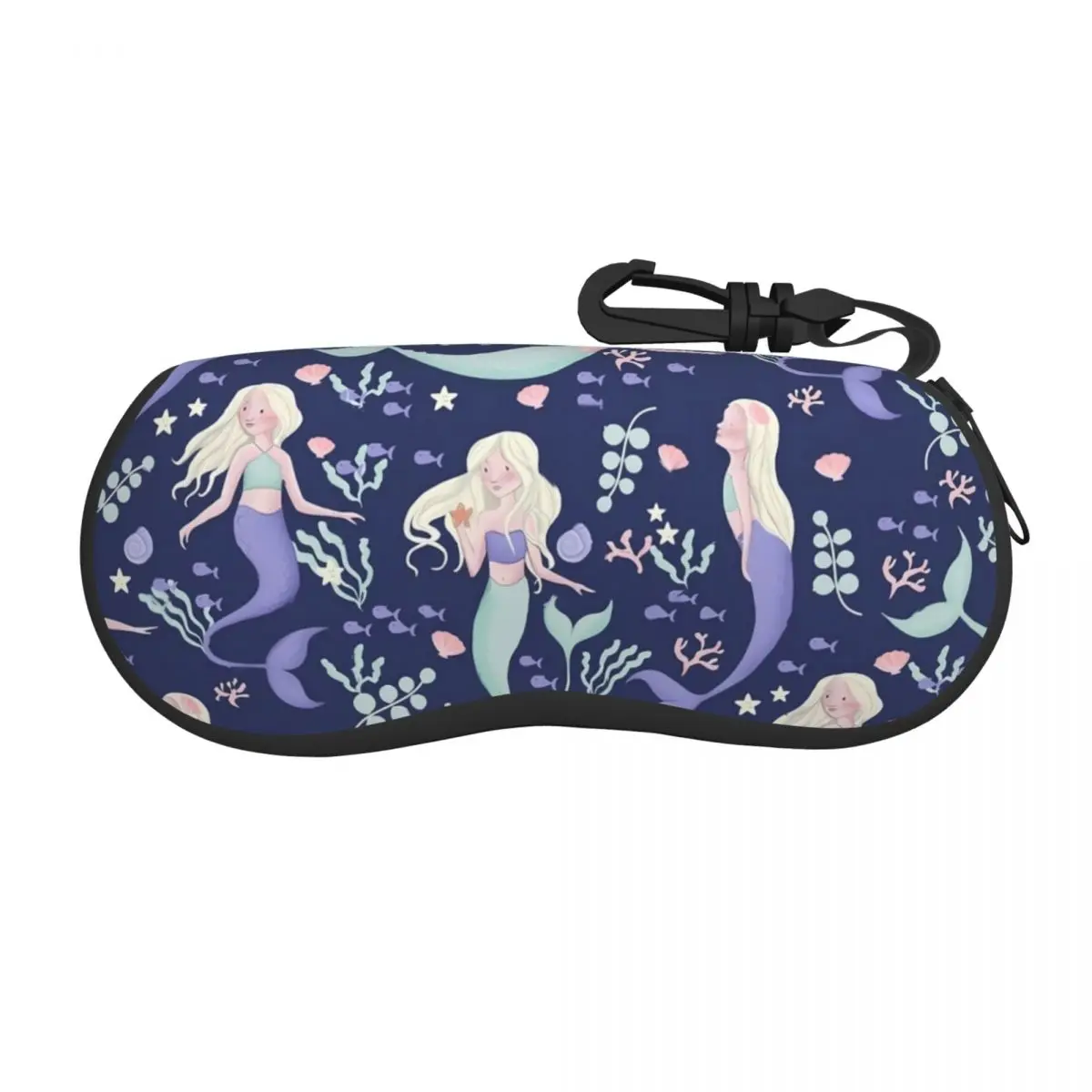 Mermaids Swimming Horizontal Glasses Case Starfish Print Daily Trend Sunglasses Pouch Custom Male Female Eyewear Organizer