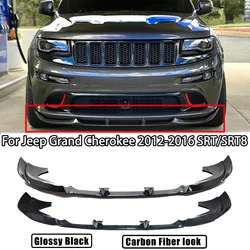 For Jeep Grand Cherokee SRT SRT8 2012-2016 Car Front Bumper Lip Splitter 2013 2014 Carbon Fiber Style Glossy Black Matte Black