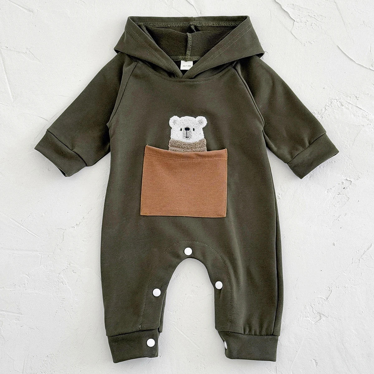 

Autumn Baby Boys Girls Clothes Romper 0-18M Newborn Little Bear Pocket Overalls Soft Jumpsuit for Infant Boy Girl Casual Outfit