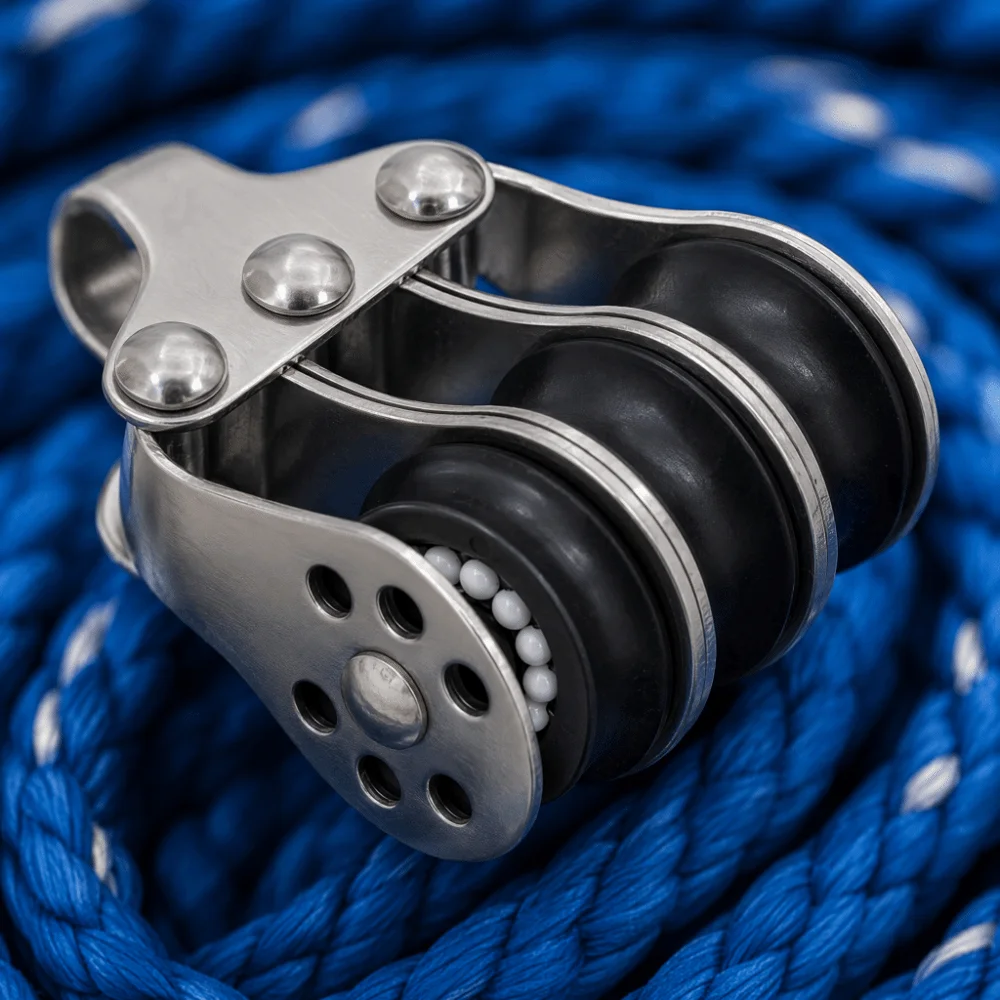 Canopy Systems Stainless Steel Rope Pulley Nylon Rollers Locking Mechanism Boat Pulley Marine Pulley Yacht Sailboat